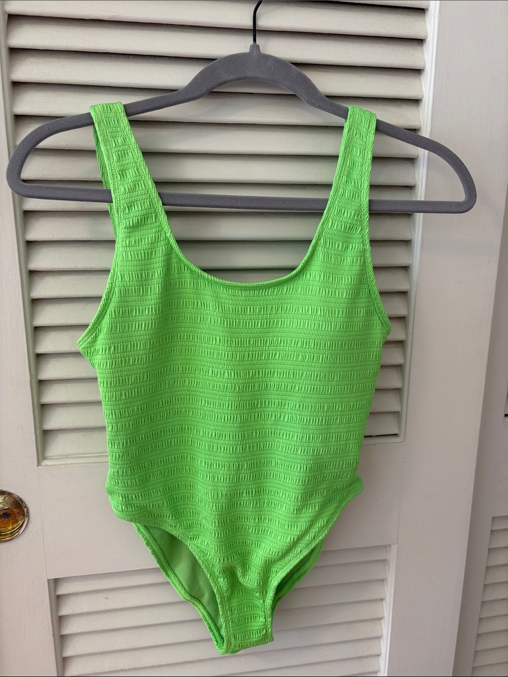 Womens Mosmann Australia Bright Green Textured One-Piece Swimsuit